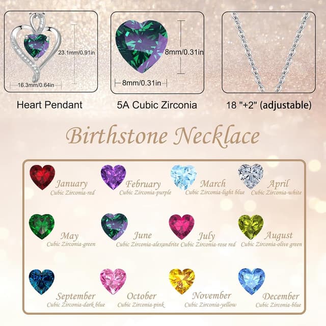 Detalle 1 de LAVUMO Damen Halskette mit Herzanhänger aus 925 Sterlingsilber (Herzkette, Zirkonia & Messing-Element)