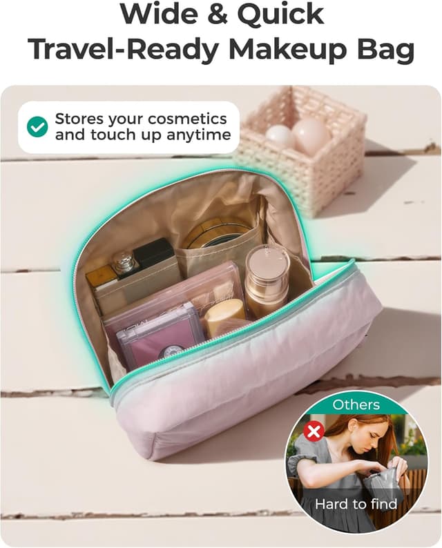 Thumbnail 4 de BAGSMART Cute Puffy Makeup Bag 7.87in