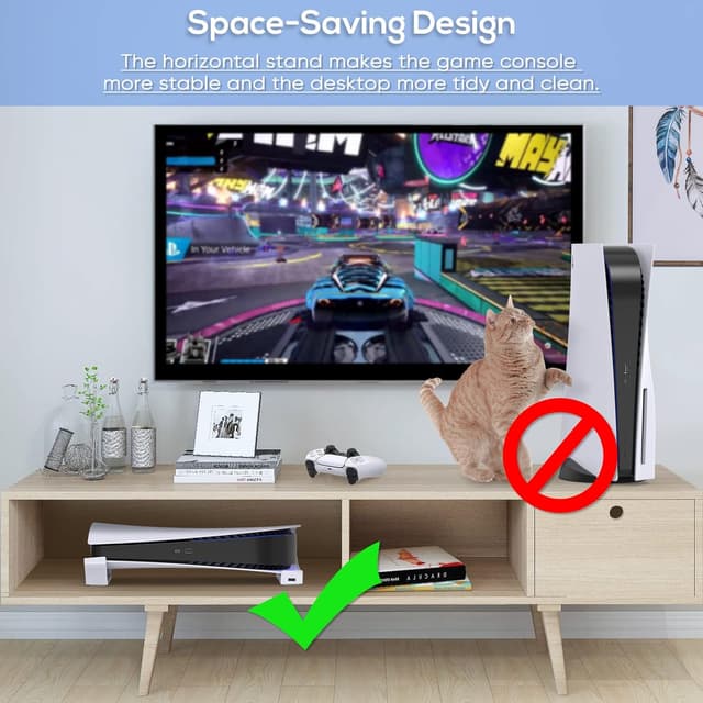 Thumbnail 6 de FYOUNG Horizontale Halterung für PS5 Disc & Digital (rutschfeste Pads, 4 USB-Ports)