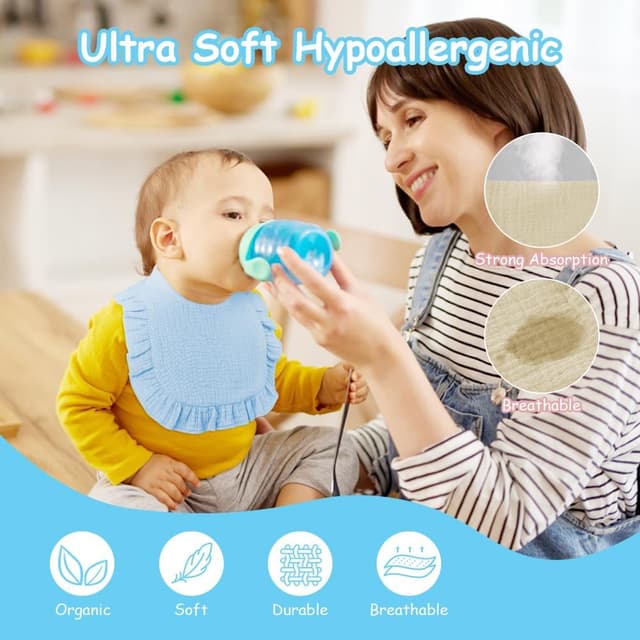 Detalle de Vicloon Baby Lätzchen mit Druckknopf