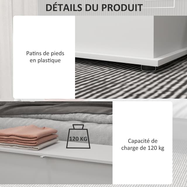 Detalle de HOMCOM Banc Coffre de rangement 80 x 40