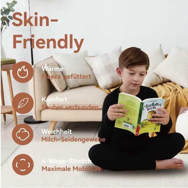 Detalle de Florvae Thermounterwäsche Kinder Fleece, 90 %