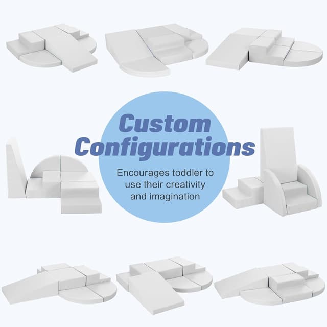 Detalle de TODIBY 6-Piece Soft PU Leather Toddlers Climbing Toys Set (Indoor Climb & Crawl Play Gym)