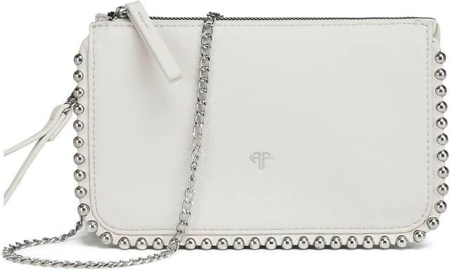 Detalle de AFKOMST AFKOMST Piccola pochette e Wristlet Wallet da donna bianco con tracolla a catena