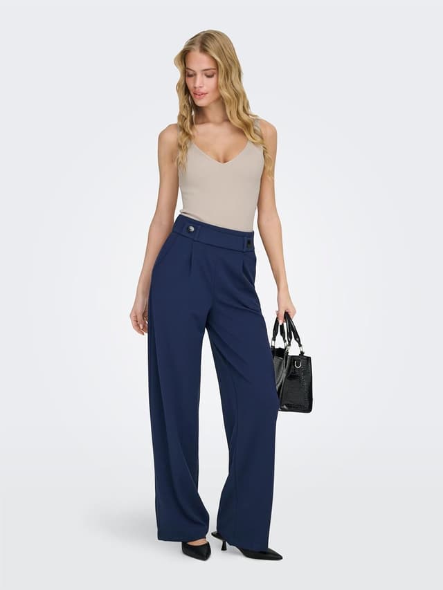 Detalle de Pantalon long femme JDY Jdygeggo avec poches et ourlet matelassé
