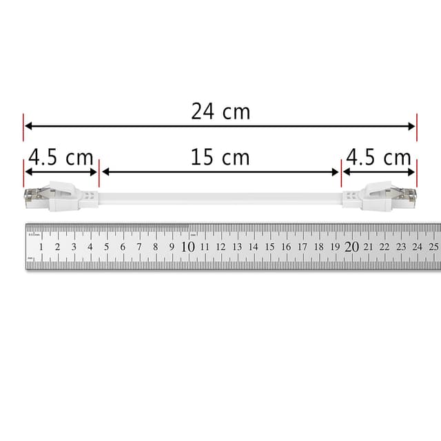 Detalle 2 de Ercielook LAN-Kabel 0,15 m (5er-Set) Cat8 – wetterfest, UV-beständig, 40 Gbit/s