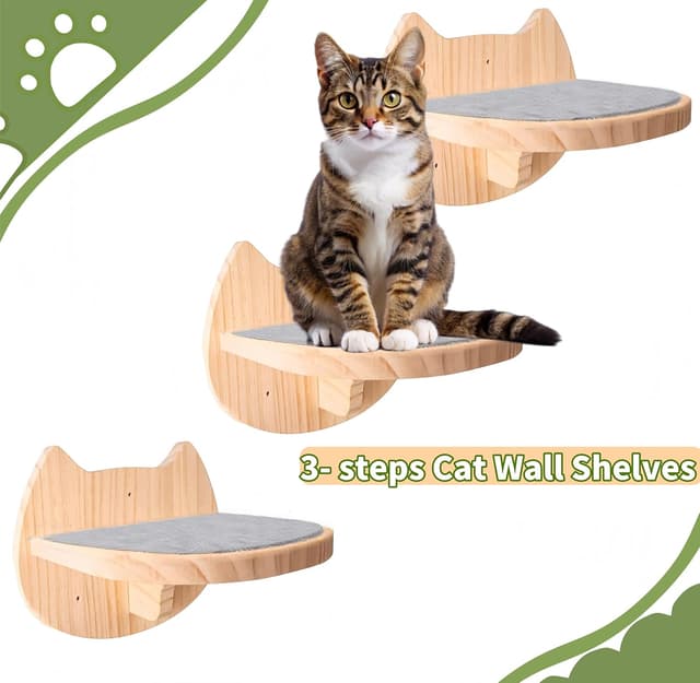 Thumbnail 2 de Cat Wall Shelves set cat shelves 40x20cm Hammock