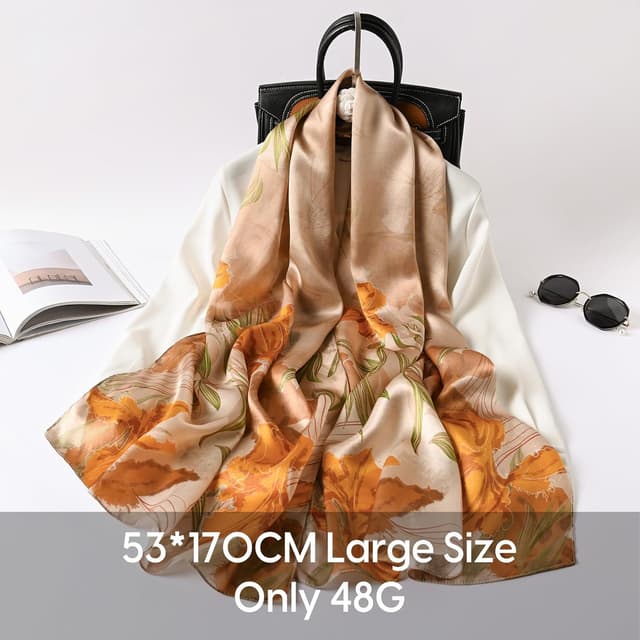 Detalle de Seidenschal von STORY OF SHANGHAI (100% Seide) – bunter Muttertagsgeschenk-Schal für Mama