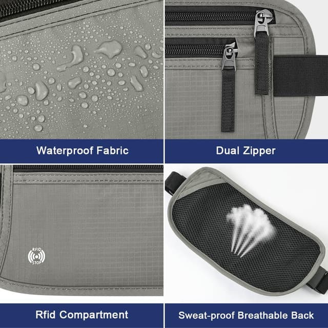 Thumbnail 5 de Aucuu Sac Banane RFID Voyage Ultra Fin