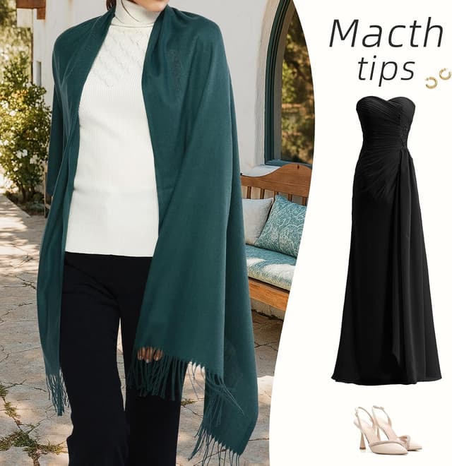 Detalle 2 de Pashmina shawl scarf 200cm