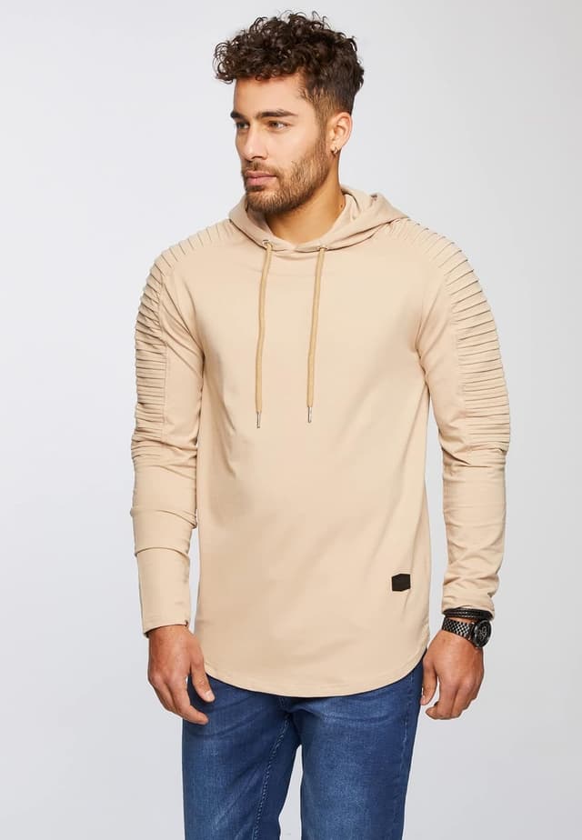 Detalle de Leif Nelson felpa con cappuccio uomo LN-6369 con cappuccio: comoda e versatile per l’uso quotidiano