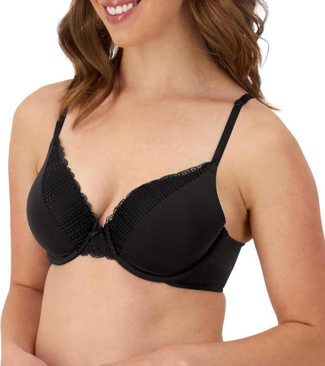 Detalle de Maidenform Natural Lift Women’s Padded Underwire T-Shirt Bra with Convertible Straps (Seamless, Full Coverage)