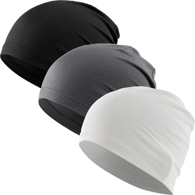 Detalle de WTACTFUL 3-Pack Cooling Skull Caps (Breathable 3D Mesh) for Running, Cycling, Gym & All-Season Wear