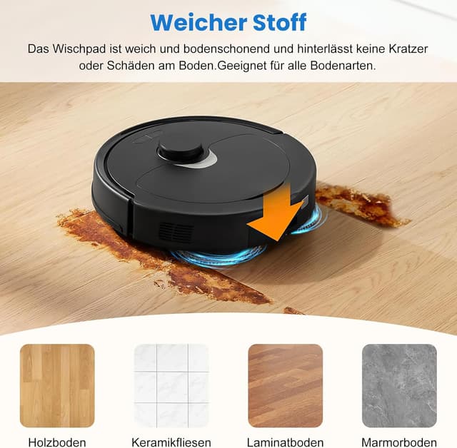 Detalle 2 de Pure Realm 6er Zubehörset für Roborock Wischpads – passend für Saros 10R & Q Revo Modelle