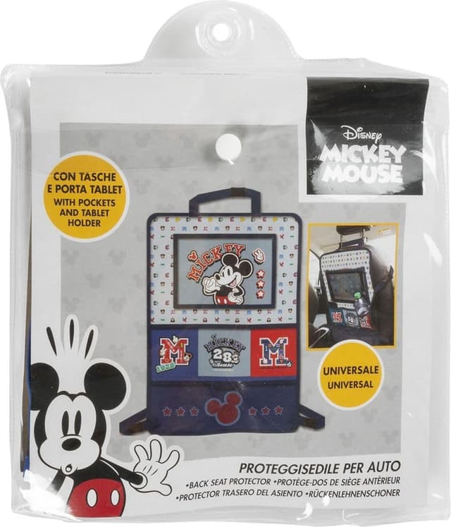 Detalle 2 de Tataway Disney Aufbewahrungsschoner für Kindersitze (Mickey Mouse) – Grau/Blau, 36 x 58 cm