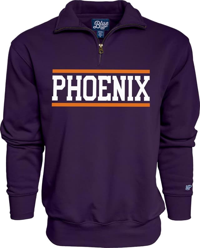 Detalle 2 de Blue 84 NBA Officially Licensed Quarter Zip Sweatshirt (Milwaukee Bucks) — Team Color