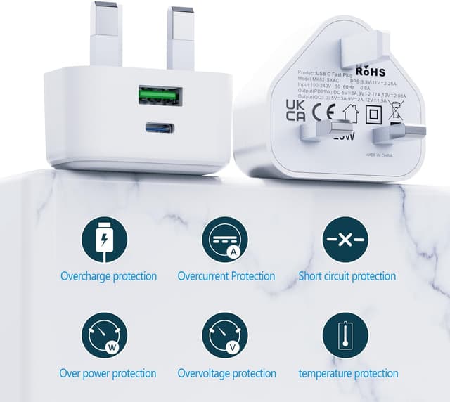 Detalle de USB C 25W charger plug adaptor