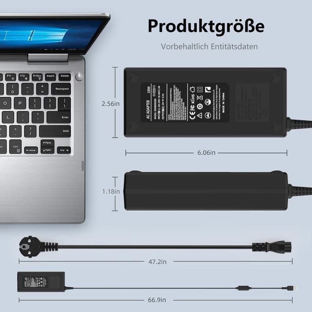 Thumbnail 6 de 135W Laptop-Ladekabel Netzteil für Lenovo (USB 11×5,0 mm) – passend zu IdeaPad Gaming, Legion & ThinkPad