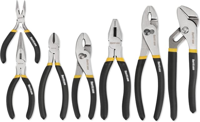 Detalle de HURRICANE 7-Piece Pliers Set (8-inch Groove Joint, Slip Joint, Linesman, Diagonal, Long Nose, Mini Long Nose)