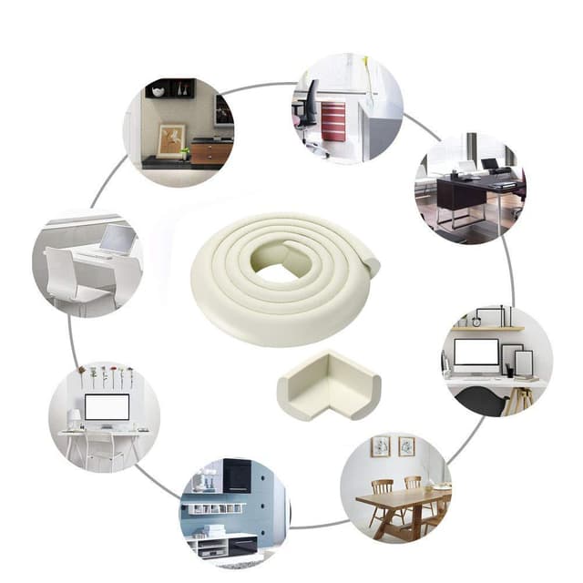 Thumbnail 6 de Vicloon Kantenschutz für Baby & 4 Eckenschutz aus Schaumstoff (beige), selbstklebend