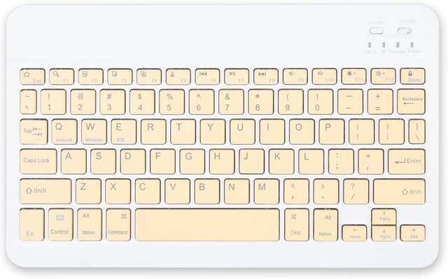 Detalle de Universal Ultra-Slim Rechargeable Wireless Keyboard (Yellow) for iPad, Android Tablets, Windows & iOS