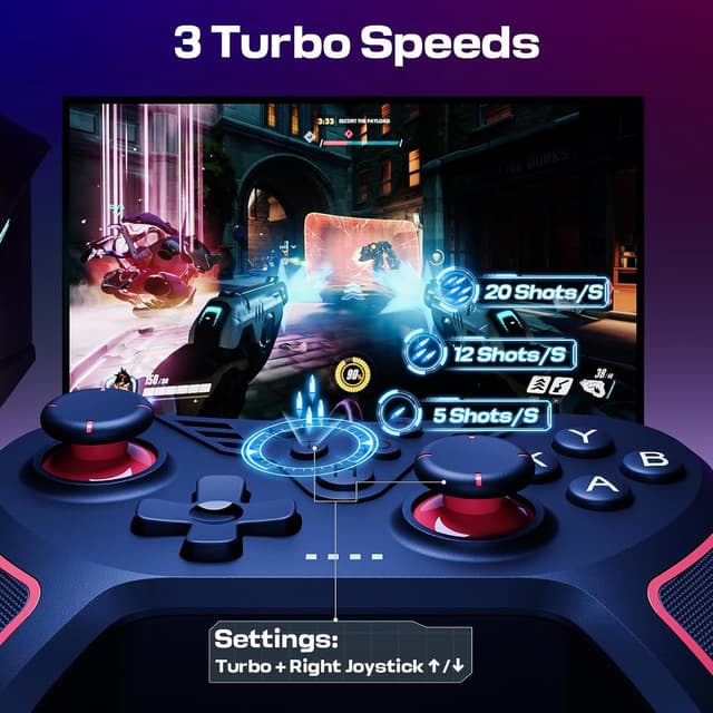 Detalle de PC wired controller for gaming, 79-inch cord