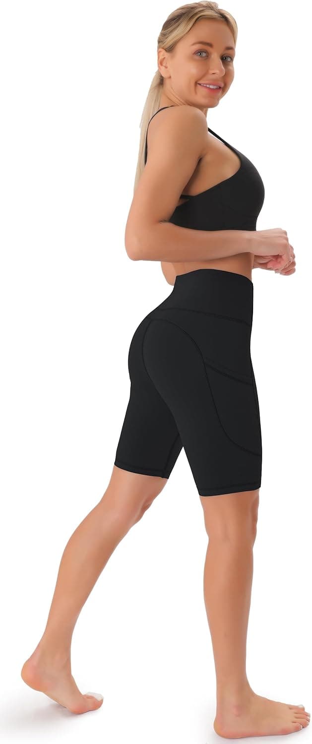 Detalle de JOYSPELS Women’s High-Waisted Cycling Shorts with Side Pockets