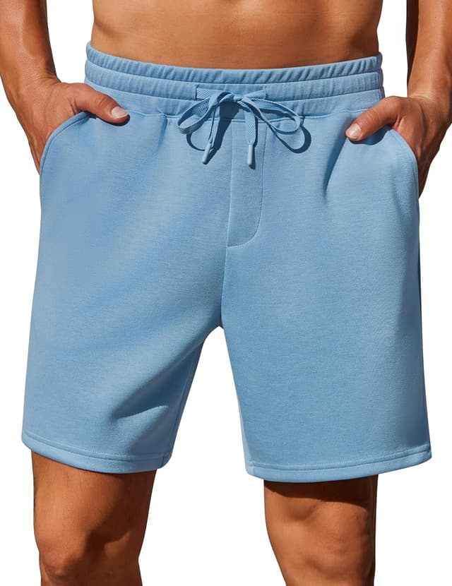 Detalle 2 de PINSPARK Men’s Lounge Sweat Shorts (7-inch) with Elastic Waist & Drawstring