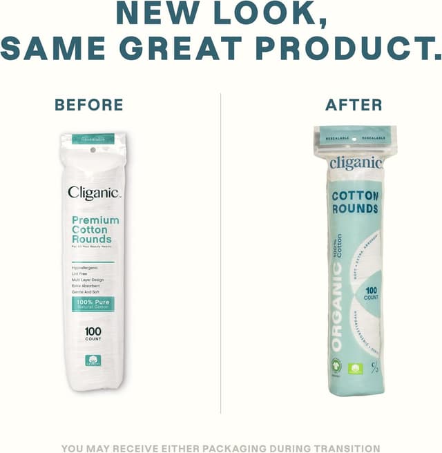 Thumbnail 1 de Cliganic Cotton Remover Pads, 300 Count