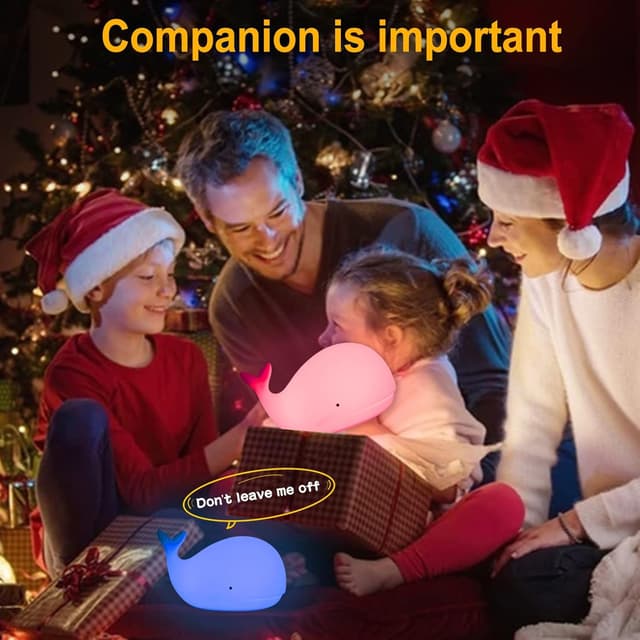 Thumbnail 2 de Nachtlicht Wal 7‑Farben USB wiederaufladbar