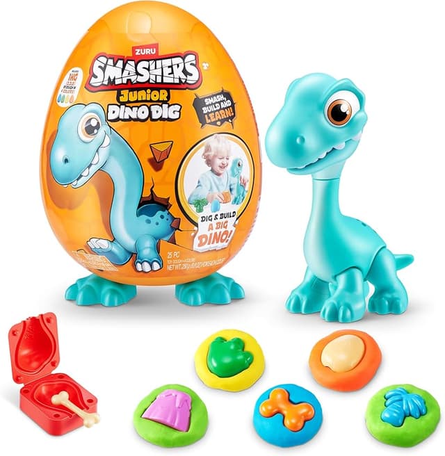 Detalle de ZURU Smashers Junior Dino Dig Brontosaur 18 sorpresas
