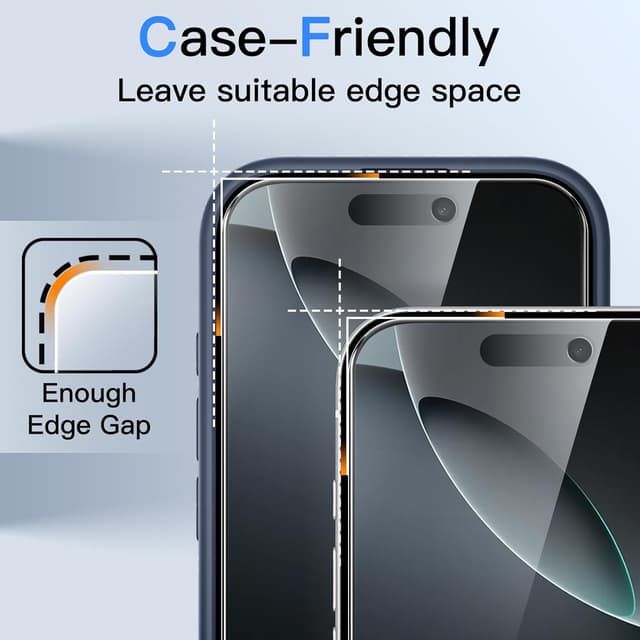 Thumbnail 6 de JETech Privacy Screen Protector for iPhone 16 Pro (6.3-inch) – Anti-Spy Tempered Glass Film, 2-Pack