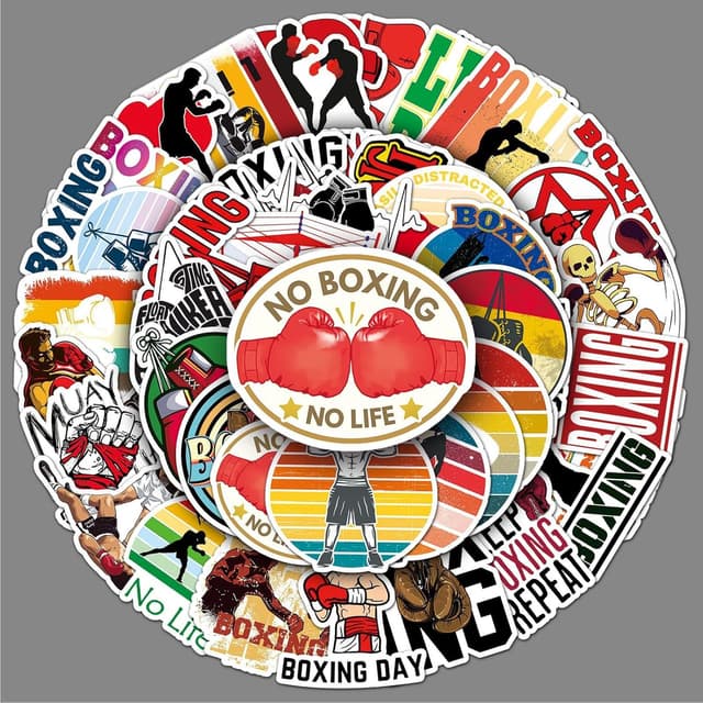 Detalle de kaensc 50er-Boxen-Aufkleber (Boxing Sport) – wasserdichte Sticker für Kinder, Jugendliche und Erwachsene