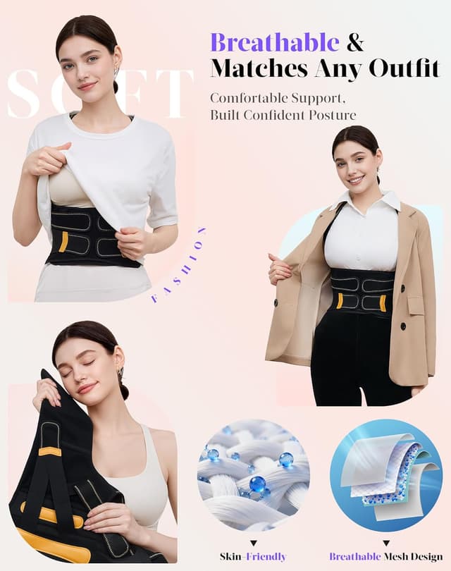 Thumbnail 6 de Posture Corrector 5-Rod Full Back Support Large