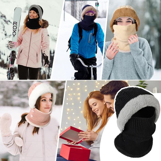 Thumbnail 6 de AYPOW Winter Knitted Hat Scarf 56-60 cm 🧣