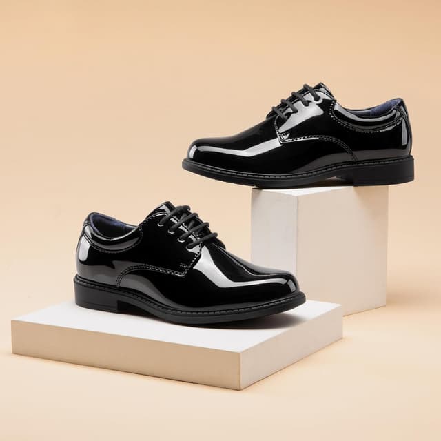 Detalle de Bruno Marc Boy’s Classic Oxford Dress Shoes (Toddler/Little Kid/Big Kid) — cushioned, breathable oxfords