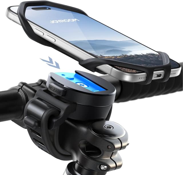 Detalle de JOYROOM Handyhalterung Fahrrad 2026 Upgrade (abnehmbar, 360° Drehung, Silikon-Stoßdämpfung) für Smartphones 4,7–7,0 Zoll