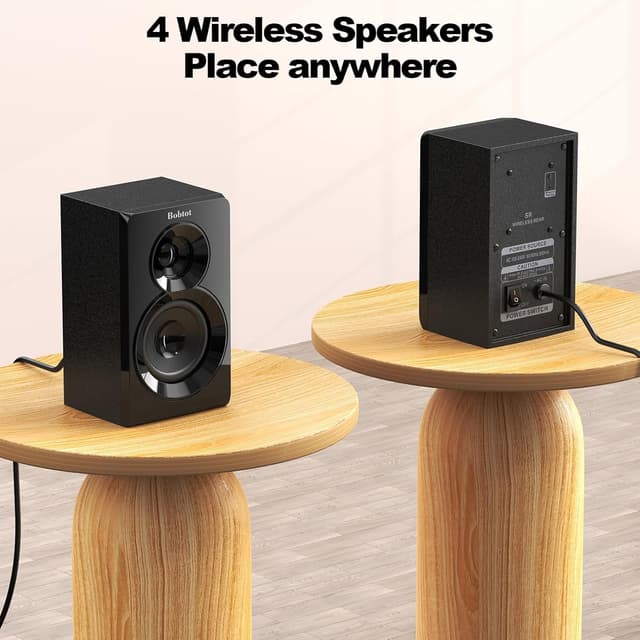 Detalle 2 de Bobtot Wireless Surround Sound System Home Theatre (5.1/2.1) with 8" Subwoofer, ARC/Optical, Bluetooth & Karaoke Inputs