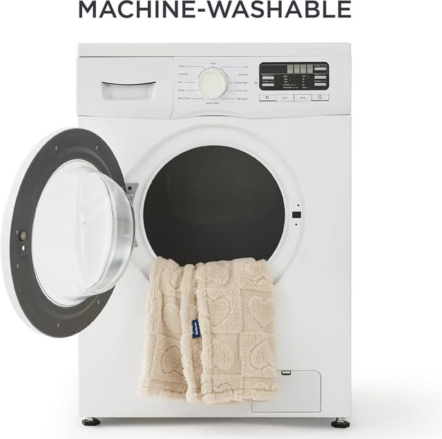 Detalle de Bedsure Large Dog Blanket Washable (120x100cm) – soft fluffy fleece pet throw for large dogs and cats, cream