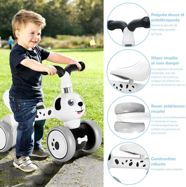 Detalle de XIAPIA Baby Balance Bike (No Pedals) – Spot Dog toddler trike for 10–36 months