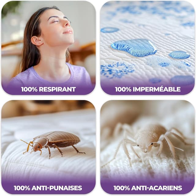 Detalle de Utopia Bedding Housse de matelas imperméable 90 x 190 x 30 cm avec fermeture éclair (Oeko-TEX)