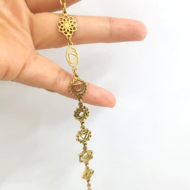 Detalle de AITENME 7 Chakren „Vermissen“-Armband – Mantra-Schmuck für Yoga, Meditation & Alltag