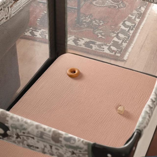 Detalle de lulumoon 2er-Pack Musselin-Spannbettlaken für Babybett & Reisebett (60x120 cm / 70x140 cm)