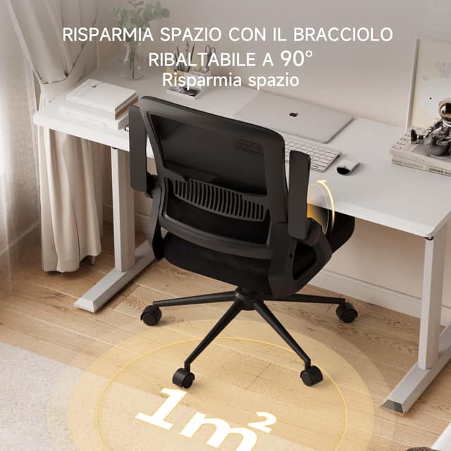 Thumbnail 4 de naspaluro Sedia Ergonomica per Ufficio con Braccioli Pieghevoli