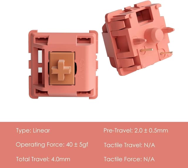 Thumbnail 1 de Akko Rosewood Linear Switch 40gf, 45 pcs ⌨