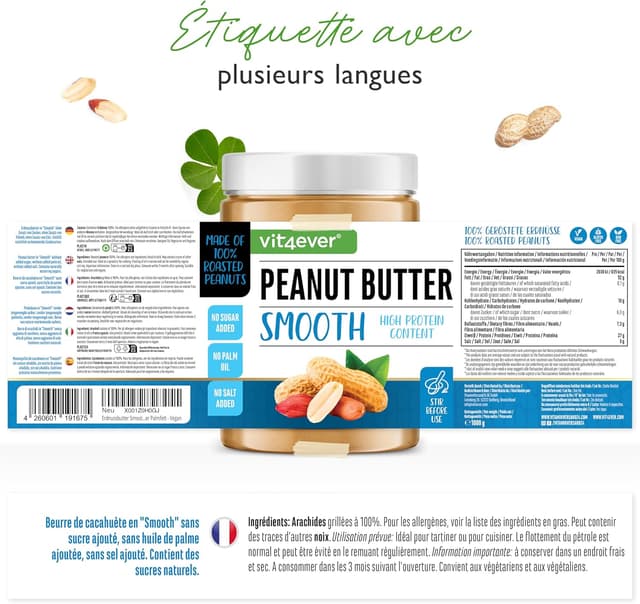 Thumbnail 1 de Beurre de CacahuĂšte Smooth 1kg naturel vegan đ