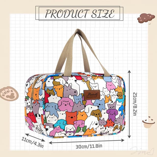 Detalle de Aucuu Volle Größe Kulturbeutel – wasserdichter Reise-Kulturbeutel mit Isolier-Futter und Tragegriff