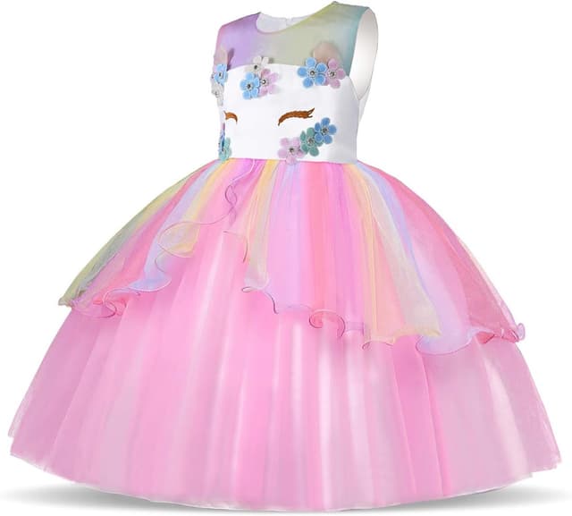 Detalle de URAQT Unicorn Costume Dress for Age 3-10