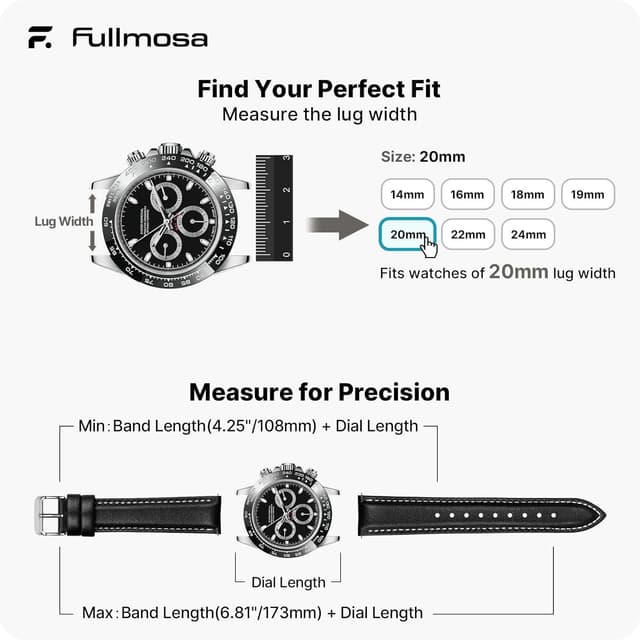 Thumbnail 4 de Fullmosa Cinturino pelle 20 mm per smartwatch compatibile