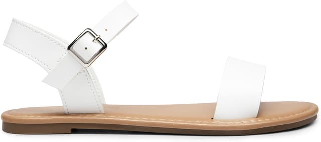 Detalle de DREAM PAIRS Women’s Ankle Strap Flat Sandals with Open Toe and Buckle